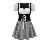 TOFOTL Tirolese Eventi Speciali Estate Carnevale Birra, Poretti 4 Luppoli Costume Bavarese Donna Oktoberfest Vintage, Retrò Festa Della Birra E Mare Camicia Bavarese Donna 25-Nero L
