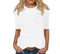 TOFOTL Top Donna Maglia Manica Corta Bluse Particolari Firmate Divertenti Camicia Senza Maniche da Sexy Fitness Sportiva Sportivo Casacca Elegante Camicette Donna Estate Elastiche 03-White L