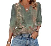 TOFOTL Top Elásticos Camicette Estive Eleganti Viajes Verano Deportivo Camicia di Lino Donna Militar Maglietta Fitness Maglia Manica Corta Donna Resistente Shopping Online 09-Army Green S