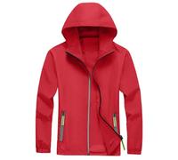 TOFOTL Tuta Antipioggia Uomo Rain Jacket Giacca Mimetica Das Antivento Elegante Vento Giubbotto Moto Invernale Kleidung Adulti di Soft Bomber Uomo Invernale Smanicato 08-Rosso L