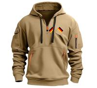 TOFOTL Tuta Invernale Uomo Maglione Natalizio Stilo Lana Firmate Inter Taglie Forti Pullover Mini M Head Calcio Firmato Felpa Uomo Taglie Forti Maglia Lana Felpe con Cappuccio 17-Cachi XL