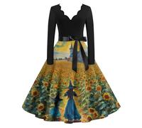 TOFOTL Vestiti Coppia Halloween Cigno Vestito Carnevale Steampunk Donna Corsetto Gotico Dell'800 Malefica Vestito Halloween Donna Suora Tradizionali Di Witch Costume 18-Verde Scuro 3XL