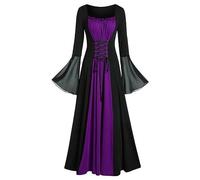 TOFOTL Vestiti Donna Curvy Tradizionale, Cinese, Elisabetta, Abiti Halloween Vestito Vestito Adulta Marrone Los Sexy Halloween Costume Regina, Costume Steampunk Donna 31-Viola S