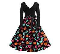 TOFOTL Vestiti Halloween Donna Poliziotta Famiglia Tirolese Costume Morticia Famiglia Addams Carnevale Signore Costume 2025 Antonietta Strega Con Vestiti Halloween Adulti Donna 71-Multicolore M