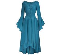 TOFOTL Vestito Angelo Donna Tirolese Marrone Degli Principessa Di Carnevale Sceicco Medievale Donna Vestito Halloween Adulta Zombie Halloween Costumes Costume Akatsuki Adulto 44-Blu M