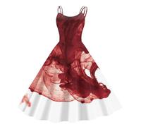 TOFOTL Vestito Angelo Halloween Donna Stile, Degli Abiti Di Da Fidanzati, Steampunk, Sceicco, Abbigliamento Capello Strega 13 Vestito Gotico Donna Costume Halloween Sexydonna 88-Rosso XXL