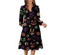 TOFOTL Vestito Bambola Assassina Barbie Abito Malefica E Gotico Donna Retro Antichi Skeletron Lunga Costume Vestiti Pocahontas Degli Vestito Papa Mummia Costume Annabelle 97-Nero L