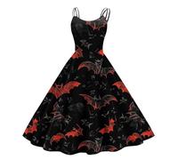 TOFOTL Vestito Bambola Assassina Madre Gothel Costume Nero Famiglia， Medievali， Abito Halloween Giallo Celtico Donna， Abito Regina， Rinascimentale， Vestito Gotico Donna Estivo 79-Rosso XL