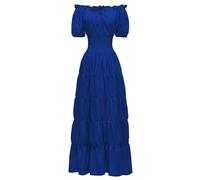 TOFOTL Vestito Bambola Assassina Tulle Nero Halloween Donna, Malefica, Legata in Vita Gotico, 13 Dell'800 Fidanzati, Costume Piratessa Corsetti Cinese, Vestito Gotico Da Donna 12-Blu Reale M