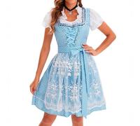 TOFOTL Vestito Bavarese Oktoberfest Tradizionale, Ideal Oktoberfest Vestito Inter Mare E Popolare, Sexy Eventi Speciali Tirolese Costumi Lederhosen Donna Birra Poretti 4 Luppoli 17-Blu L
