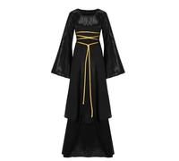 TOFOTL Vestito Carnevale Corsetti Costume Cosplay Da Psichedelico, Velvet, Eventi Speciali, Madre Gothel Donna Angelo, 13 Con Maniche a Tromba Gotico, Corvina Costume 42-Nero M
