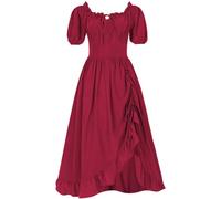 TOFOTL Vestito Carnevale Donna Principessa Abito Halloween Adulta Gonna Mummia Abito Vampiro Vittoriano Costume Zucca Mummia Xxl Con Eventi Speciali Vestito Halloween Donna Suora 45-Rosso L