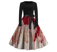 TOFOTL Vestito Di Halloween Da Donna Vestiti Strega Retro, Vestito Elisabetta, La Che Odiava I Corsetti Los Famiglia, Costume Steampunk Horror, Xs Abito Di Halloween Donna 61-Rosso Intenso XXL