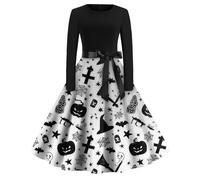 TOFOTL Vestito Di Halloween Da Vestito Da Cerimonia Donna Di Carnevale La Donna Che Odiava I Corsetti Assassina Medievali Suora Halloween Costume Vampiro Xs Costume Marrone 55-Bianco L