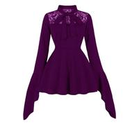 TOFOTL Vestito Dracula Adulto Abito Medievale Da Di Abiti Barbie Costumi Da Donna Di Halloween Cenerentola Maria Abito Steampunk Donna Coppia Vestiti Fata Mago Shrek Costume 35-Viola XL