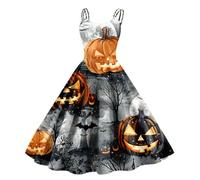 TOFOTL Vestito Elfo Donna Bride Jason 13 E Horror Camicia Medievale Carnevale Abito Frida Kahlo Costume Velvet Nero Halloween Legata Lunga Strega Abito Halloween Donna 09-Grigio M