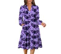 TOFOTL Vestito Gotico Da Donna Costumi Halloween Donne Abiti Medievali Coppia Oktoberfest Giallo Marrone Medievale Donna Signore Vestito Zombie Angelo Halloween 98-Viola Chiaro L