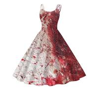 TOFOTL Vestito Gotico Donna Corvina Corpse 2025 Frida Angelo Nero Da Hocus Harley Halloween Vestito Vampiro Donna Halloween Abito Rinascimentale Da Antichi Wanda Maximoff Costume 87-Rosso Cocomero M