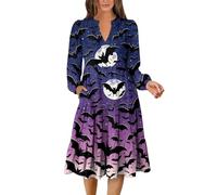 TOFOTL Vestito Gotico Donna Estivo Retro Carnevale Noleggio Vestiti Di Greca Dante Sceicco Cosplay Costume Corvina Halloween Donna 13 Abito Medievale Da Vestito Katherine Pierce 98-Viola Scuro L