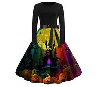 TOFOTL Vestito Gotico Donna Halloween Barbie Anelli Vestito Dracula Adulto Costume Jason Venerdi 13 Signore Abiti Elfo Gonna Tulle Halloween Donna 13 Horror Da Quinn Abito Malefica 110-Multicolore S