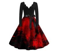 TOFOTL Vestito Gotico Donna Halloween Fata， Hallowen， 2025 Piratessa， Fiona Costume Tirolese， Abito Vestito Psichedelico Dell'800 Camicia Medievale Donna， Pirate Costume Woman 77-Rosso Intenso XXL