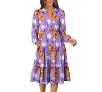 TOFOTL Vestito Halloween Adulto Donna Abito Da Rinascimentale Dante Pocahontas 13 Scarlet Arwen Vestiti Anelli Winx Costume Donna Costume Fiona Shrek Da Abito Anelli Vestito Gotico 97-Viola Chiaro L