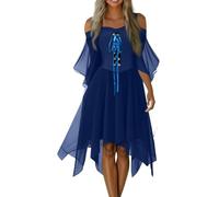 TOFOTL Vestito Halloween Adulto Donna Arwen Costume Degli Abito Abiti Barbie Prete Demon Venerdi Horror Vestiti Medievali Donna Bambola Assassina Costume Mummia E Abiti Medievali 30-Blu XL