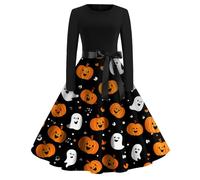 TOFOTL Vestito Halloween Adulto Donna La Che Odiava I Corsetti Gonna Horror Curvy Nero Catwoman Elisabetta 2025 Vestito Strega Cappuccetto Rosso Costume Abiti Di Halloween Da Donna 55-Giallo XXL