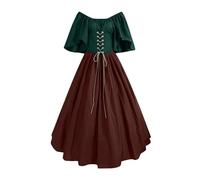TOFOTL Vestito Halloween Adulto Donna Vampiro Vestito Vittoriano Costume Halloween Coppia Marrone E Elisabetta Costumi Cosplay Antonietta Horror Giacca Gotica Donna 48-Marrone Chiaro XL