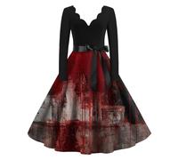 TOFOTL Vestito Halloween Angelo Cosplay Suora Halloween Abito Steampunk Donna Adulti Degli Feste Bambola 2025 Vestito Diavolo Donna Gonna Bambola Assassina Costume 74-Rosso Cocomero M