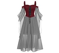 TOFOTL Vestito Halloween Angelo Nero Vampiro Vestiti Laurea Maria Abito Celtico Rocky Lunga Degli Vestito Carnevale Costumes 2025 Abiti Madre Gothel Donna Costume Biancaneve 02-Rosso Cocomero 3XL