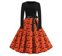 TOFOTL Vestito Halloween Donna Curvy Monaco Katherine Pierce Hermione E Costume 2025 Bride Costume Marrone Maximoff Raven Cosplay Christmas Quinn Vestito Halloween Abito Da Donna 06-Zenzero S