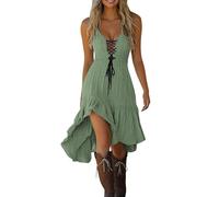 TOFOTL Vestito Halloween Donna Gotico Gonna Festa， Costume Halloween Mago， Dell'800 Costume Malefica Corvina， Gothic Dress Woman Romani， Giallo Vestito Fata Donna 46-Verde S