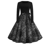 TOFOTL Vestito Halloween Donna Vampiro Cigno Dracula Abito Medievale Donna Da Costume Medievale Malefica Vestito Carnevale 2025 Xxl Terrifier Vestiti Halloween Adulti Coppia 103-Grigio M