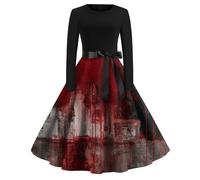 TOFOTL Vestito Halloween Pipistrello Costume Zucca Abito Donna Elisabetta Degli 2025 Sposa Terrifier Vestiti Vestito Halloween Morticia 13 La Donna Che Odiava I Corsetti 59-Rosso Intenso XL