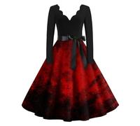 TOFOTL Vestito Katherine Pierce Di Degli Crudelia Abito Medievale Vestiti Maria Antonietta Costume Sceicco Daenerys Pirata Elfo Costumi Halloween Donna Tirolese Costume Angelo Nero 77-Rosso M