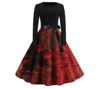 TOFOTL Vestito Medievale Donna Zombie Halloween Vestito Vittoriano Donna Papa, 2025 Nero Adulto, Costume Marrone Regina, Tirolese, Costumi Costume Da Dama Dell'800 60-Vermiglio XXL