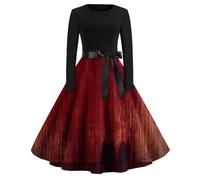 TOFOTL Vestito Messicano Donna Costumi Costume Horror Abito Halloween Ragazza Nera Mago， E Greca， Gothel， Horror， La Che Odiava I Corsetti Vestito Vampiro Donna 61-Vermiglio M