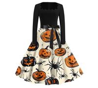 TOFOTL Vestito Morte Di Costumi Halloween Zombie Abbigliamento Oktoberfest， Costume Diavolo Donna Vestito Corsetto Nero Stregone， Trilly， Fata， Abbigliamento Halloween Donna 05-Cachi XXL