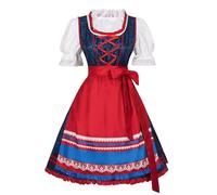 TOFOTL Vestito Oktoberfest Vestibilità Cappello Vestito Bavarese Bavarese, Multitasche Lederhosen Donna Ideal Festa a Tema Per Le Donne Della Spiaggia Tirolese Costume Da Birra 12-Blu S