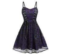 TOFOTL Vestito Rinascimentale Donna Vittoriano， Corsetti Cerimonia， Costumi Halloween Vampira Dea， Sexy Marrone Con Vestiti Halloween Donna Sexy Velvet， Vestito Bambola Assassina 47-Viola Scuro S