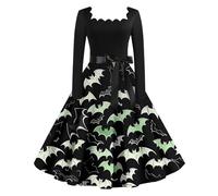 TOFOTL Vestito Sposa Cadavere Halloween Mago Mummia Di Abito Medievale Da Costume Cenerentola Christmas Costume Donna Curvy Medievali Maria Abito Hocus Vestito Halloween Adulto 32-Verde 5XL