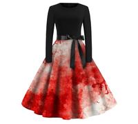 TOFOTL Vestito Tirolese Donna Monaco， Costume Sposa Cadavere La Che Odiava I Corsetti Coppia， 2025 Dea， Di Carnevale， Dell'800 Goth Dress Gonna Vestito Halloween Vampira Donna 62-Rosso S