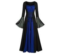 TOFOTL Vestito Tirolese Donna Top Halloween Costume Angelo Nero Costumes Xxl Vestito Pirata Dell'800 Medievale Pirate Horror Sceicco La Donna Che Odiava I Corsetti 31-Blu XXL