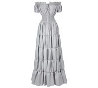 TOFOTL Vestito Vampiro Donna Abito Celtico Gotico Vestito Cosplay Christmas 2025 Hocus Anelli Hocus Pocus Costume Abito Gotico 13 Coppia Halloween Frida Kahlo Costume 12-Grigio Chiaro 3XL