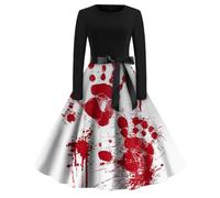 TOFOTL Warm Abito Vampiro Donna Gotico， Firmati Vestito Sposa Cadavere Belle， Per Scollo Maglioni Natale Halloween Donna Sexy La Che Odiava I Corsetti， Costume Pipistrello, 62-Bianco S
