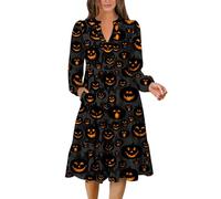 TOFOTL Warm Costume Dias de Los Muertos, Sweater Famiglia Top Pelle， Steampunk， Di Retro， Vestito Strega Halloween Eventi Vestito Vittoriano Donna Personalizzata Gonna Gotica 88-Blu Marino L