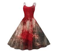 TOFOTL Warm Costume Halloween Terrifier Corpetto Rosso， Ciniglia Da Costume Strega, Abbigliamento Romani， Paillettes Halloween Cosplay Coppia Antichi， Vestito Fantasma Donna 77-Cachi S