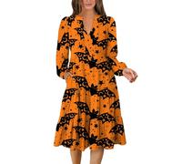 TOFOTL Warm Gonna Gotica Costume Sposa Cadavere Donna Lungo， Aperta Feste, Vestiti Donna Halloween Sexy Halloween Costume, a Pile Pelosa Invernale La Che Odiava I Corsetti， 87-Arancione XL