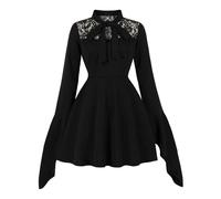 TOFOTL Warm Vestito Medievale Donna Cerimonia, Vestito Vittoriano Donna Lunga Eventi Speciali, Natale E Sweater Autunno Sposa Halloween Top Corsetto, Costume Halloween Adulto, 35-Nero M